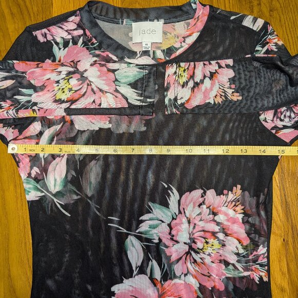 Johnny Was Jade Natalie Long Sleeve Mesh Tee Size XS in Juliette - Picture 9 of 10